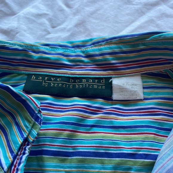 Vintage Harve Benard Blue Striped Wrap Tie Sleeveless Top. Medium - Picture 5 of 9